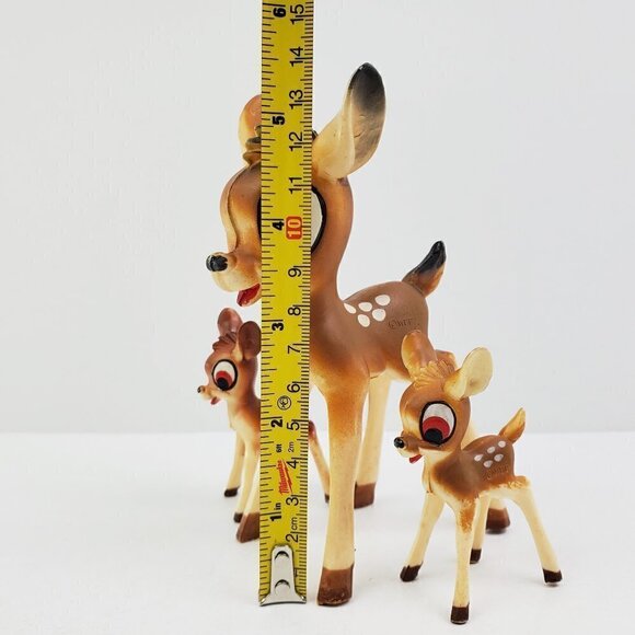Bambi Deer Vintage WDP Walt Disney Production Toy Figurines Plastic Set of 3 - Picture 3 of 8
